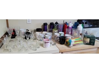 Assorted Glassware, Stems, Mugs, Glasses