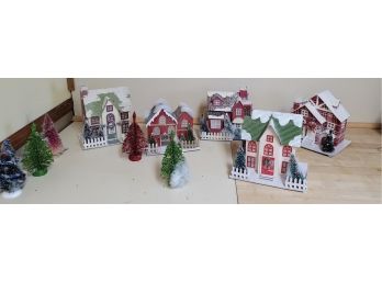 Battery Operated Christmas Houses And Trees