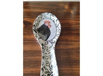 Black Rooster Spoon Rest