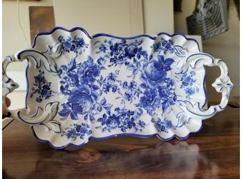 Blue Italian Porcelain Tray