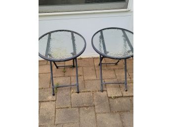2 Outdoor Round End Tables