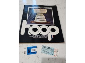 1976 NBA Playoffs Hoop Program Magazine With 2 Stubs