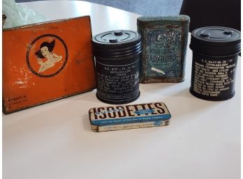 Collectible Tins, Navy, Pain Killer, Towelettes