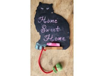 Black Cat Hanging Chalkboard With Eraser And Chalk