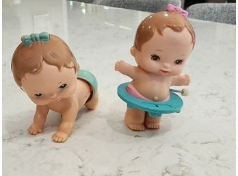 1977 Tomy Wind Up Babies Set Of 2  Working