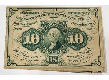 1862 10 Cent Fractional Currency