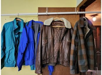 Colebrook Large Soft Leather Bomber Jacket, Woolrich 2XL & Windbreakers