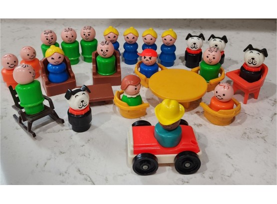 Vintage 1970s Fisher Price People And Accessories