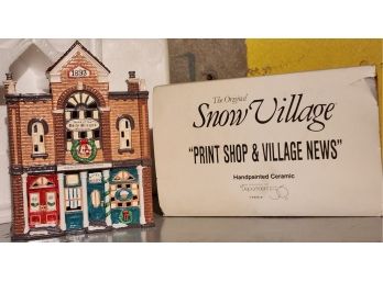 Dept 56 Snow Village Print Shop & Village News