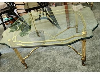 Glass Topped Coffee Table 25 X 22