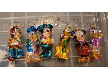 6 Glass Disney Ornaments Please Read