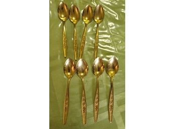 8 Gold Demitasse Spoons