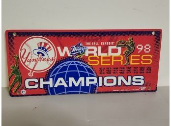 98 World Series Champions Yankees Plastic Sign