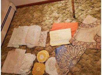 Lot Of Doilies And Linens