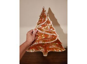 1960s Ceramic Christmas Tree Plate