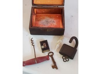 Antique Box And Contents
