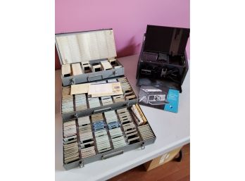 Bell And Howell Explorer Automatic 754 Slide Projector And 3 Cases Of Slides