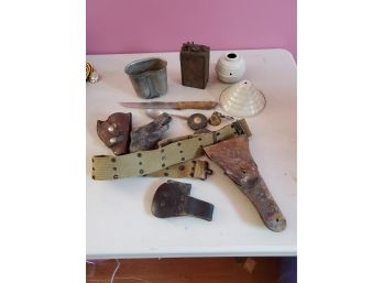 Assorted Lot - WW 1 &2 Military & Holsters