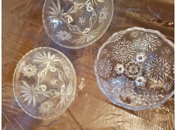 3 Footed Glass Serving Dishes