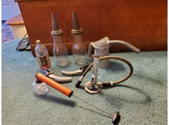 Vintage The Master Auto Oil Bottles, Anti Freeze And More