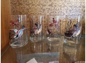 4 Pheasant Drinking Glasses