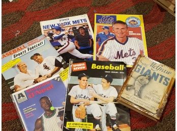Collection Of Baseball Books And Magazines