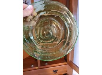 Large Glass Green Plate