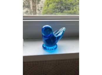 Artist Signed Blue Bird Figurine