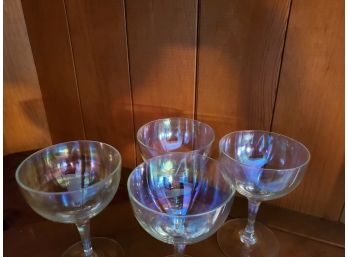 Set Of 4 Iridescent Wine Glasses