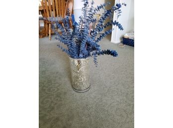 Mirrored Vase With Blue Eucalyptus