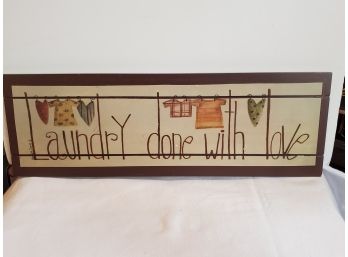 Laundry Done With Love Wooden Sign 18' X 6'
