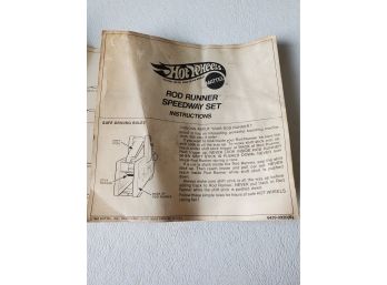 1969 Mattel HotWheels Rod Runner Speedway Set - Instructions Only
