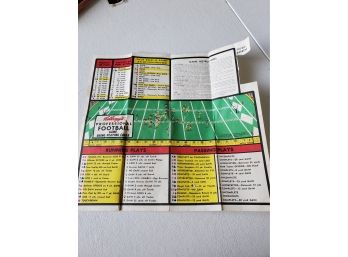 1970 Kelloggs Premium -Professional Football  Game - Use With A Deck Of Cards