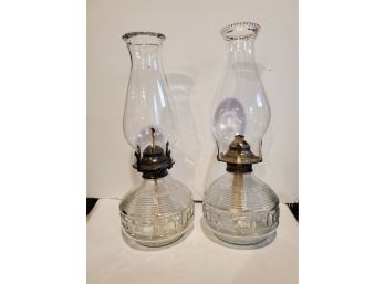 Pair Of Matching  Oil Lamps