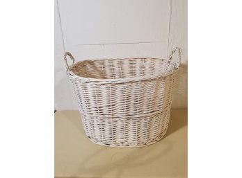Oval Wicker Basket With Handles - 16' X 11' X 12'wide