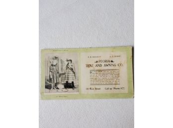 Collectible Ink Blotter - Peoria Tent & Awning Co. - Call Up Phone 877