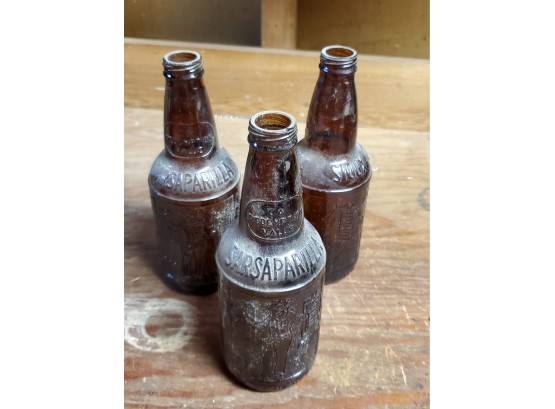 Sioux City Sarsaparilla Bottles 3 Bottles