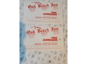 Vintage Oak Beach Inn Admission Cards