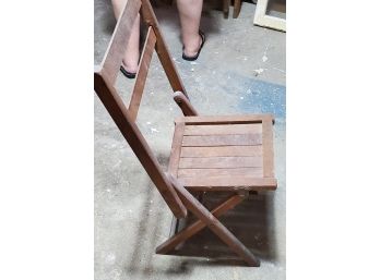 Antique Wooden Childs Folding Chair