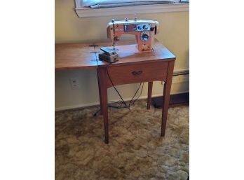 Vintage Pink Kenmore Sewing Machine And Cabinet