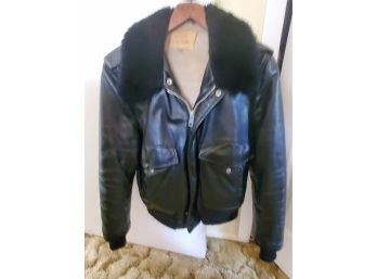 Vintage Leather Bomber Jacket - Heavy Duty - Excellent Condition