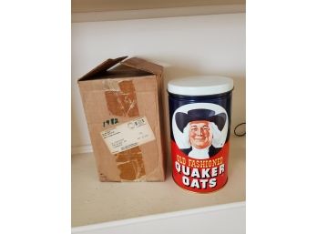 Premium Quaker Oats Tin With Original Mail Away Box