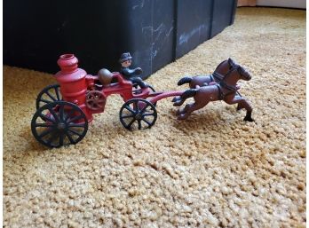Cast Iron Fireman And Horses