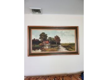Large Original Oil Painting- Framed Size 56' X  32'