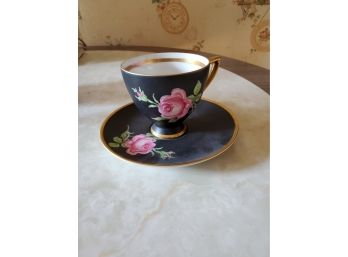 West German Cup And Saucer Black Beauty