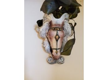 Gorgeous Ceramic Horse Head Wall Pocket- 12' X 7' Deep