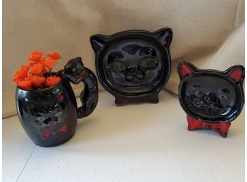 Awesome Vintage Halloween Cats - 3 Pieces