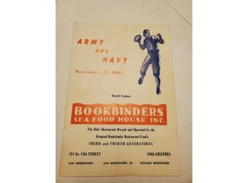 1965 Bookbinders Sea Food Restaurant Menu - Army Navy