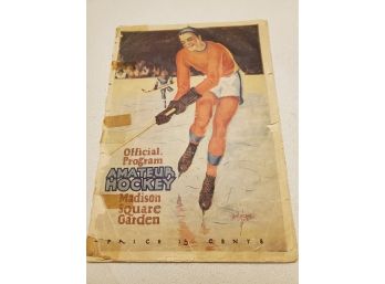 1927 Official Amateur Hockey Program  - Madison Square Garden