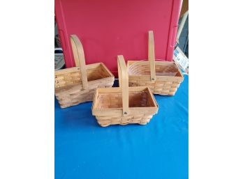 3 Handled Baskets - Approx. 8' And 10'